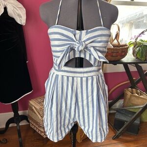 Striped Blue and White Jumpsuit